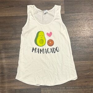 Port & Company Mamacado Womens Medium White Avocado Graphic Tank Top